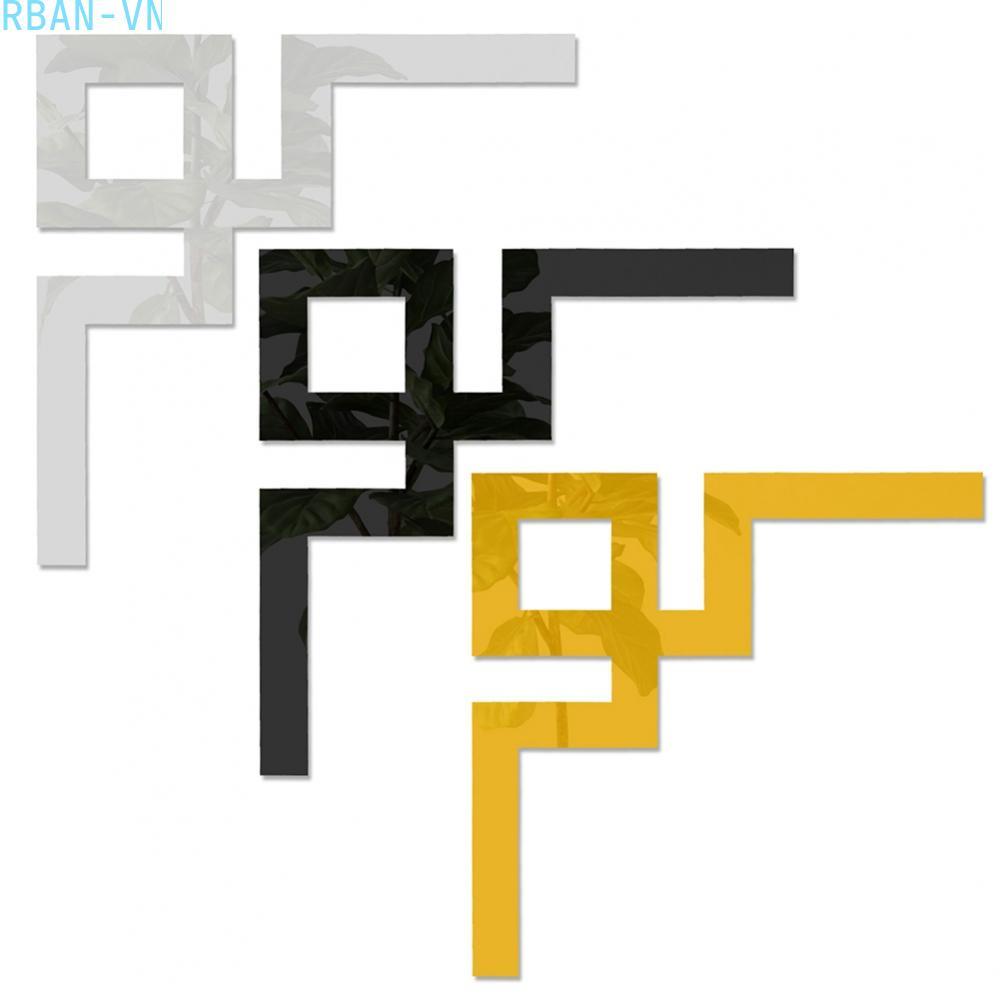 Acrylic Mirror Wall Stickers Set of 6 - 10CM Diagonal Decorative Tiles