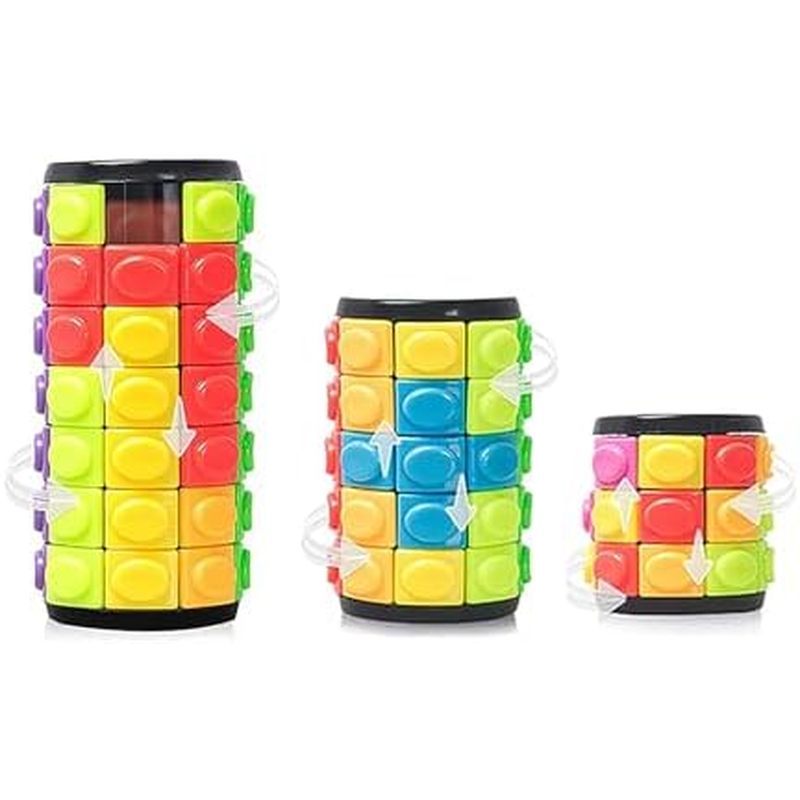 Fidget Rainbow Puzzle Pieces ChildrenEducational Euler Gift Cube BoysMagic Slide 3Layers Xoay Kids35