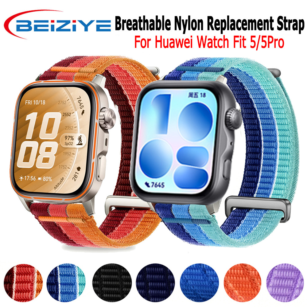 Beiziye Dây đeo thay thế Nylon cho Huawei Watch Fit 5 5 Pro Smart Watch Bracelet Band