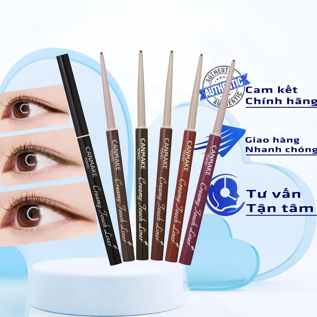 Bút Kẻ Mắt Gel Canmake Creamy Touch Liner Siêu Mịn –Chống Nước,Nét Kẻ Siêu Mảnh, Lâu Trôi, Không Lem