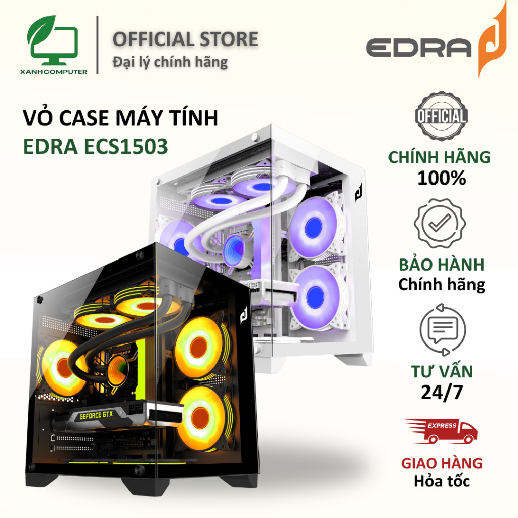 Vỏ CASE máy tính EDRA ECS1503(Không Fan) - Hàng chính hãng