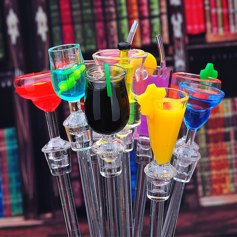 🔥 có hàng sẵn 🔥 Thanh khuấy sinh tố tay cầm dài Sáng tạo que khuấy coctail que trang trí coctail hỗn