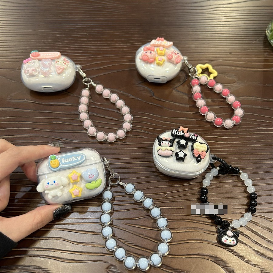 Phim hoạt hình cho Baseus BD1 BC1 Ốp lưng DIY Silicone TPU Tai nghe có nắp keychian