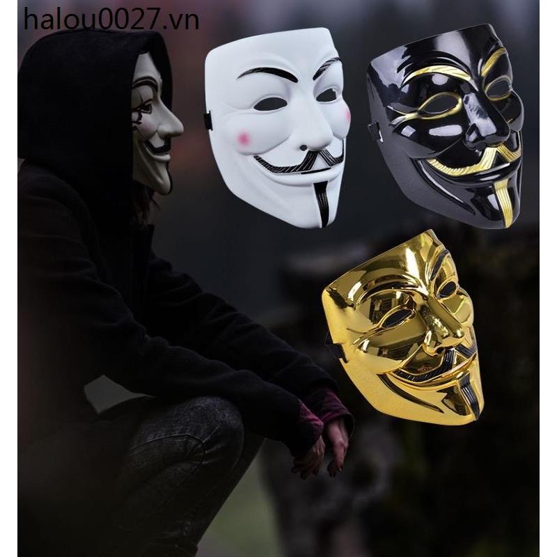 Halloween Revenge Mask Prom Mask Mặt nạ hình chữ V Chủ đề phim Hacker Mask Nam Street Dance Mask Ful