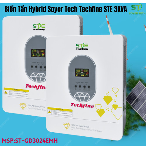 Biến tần Inverter Hybrid Solar Techfine 24v-3000VA-220VAC-30VDC-500VDC-mã STE-3-ED3024EMH Soyer Tech