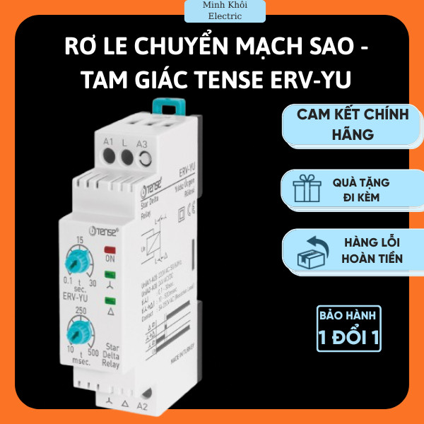 Rơ le chuyển đổi sao tam giác Tense ERV-YU-hẹn giờ khởi động động cơ 3 pha,rơ le chuyển mạch tự động