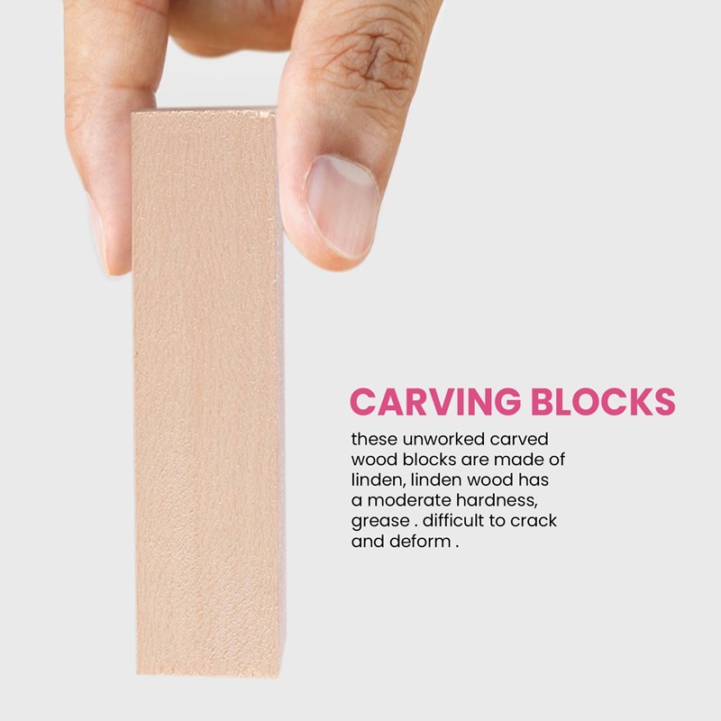 5 Chiếc Khắc Khối Gỗ Whittling Khối Gỗ Basswood Khắc Khối Chưa Hoàn Thành Bộ Để Khắc Người Mới Bắt Đ