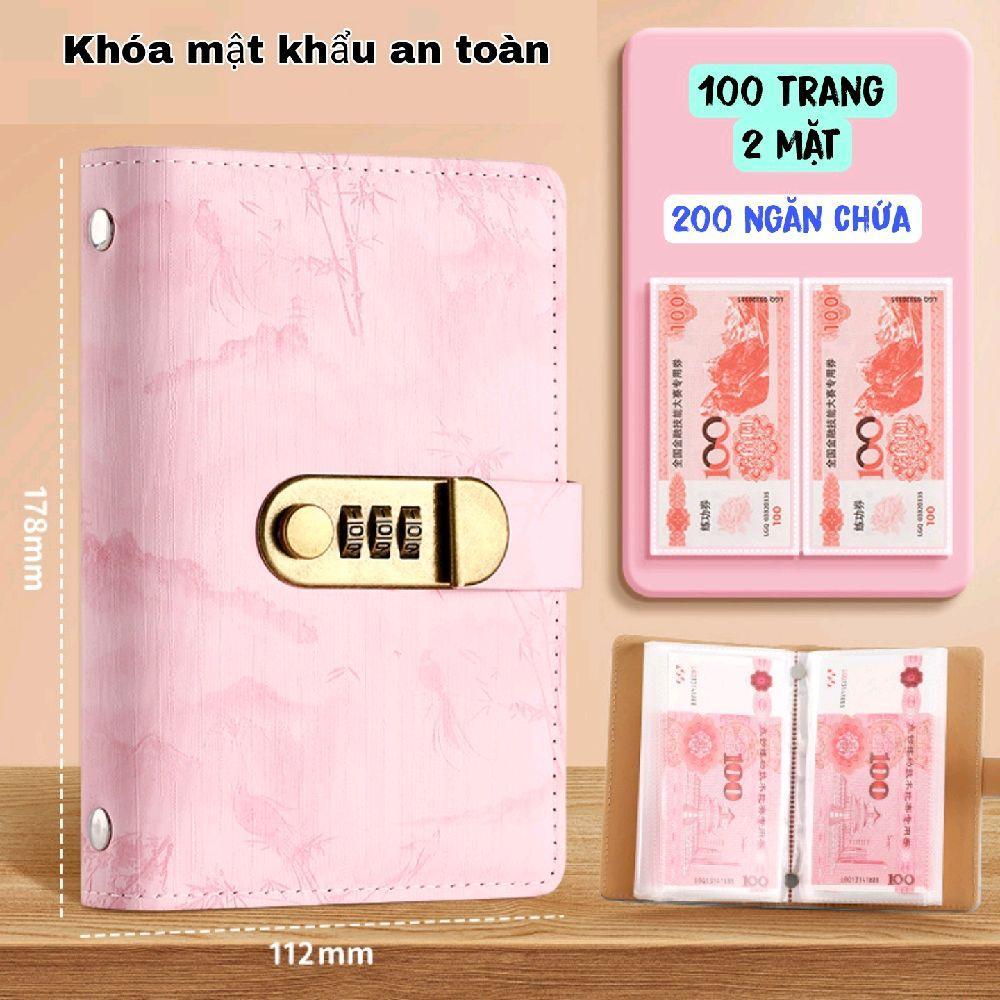 Sổ Tiết Kiệm A3 Có Khóa Mật Khẩu 100 Trang 2 Mặt, Sổ Tay Chi Tiêu Tiết Kiệm Tiền Chống Thấm Có Thể T