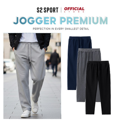 Quần nỉ nam thể thao S2 SPORT ống SLIMFIT suông rộng co giãn thoải mái vận động giữ ấm tốt - QN12