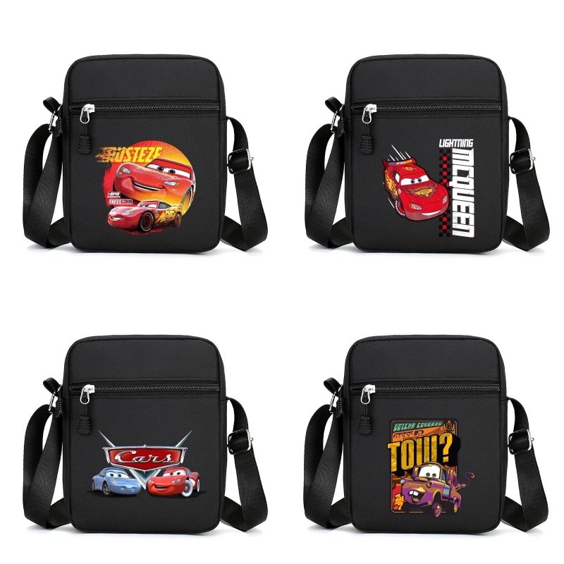 Túi đeo vai hoạt hình CARS, túi đeo chéo in hình McQueen, túi vải đa chức năng dành cho trẻ em và ng