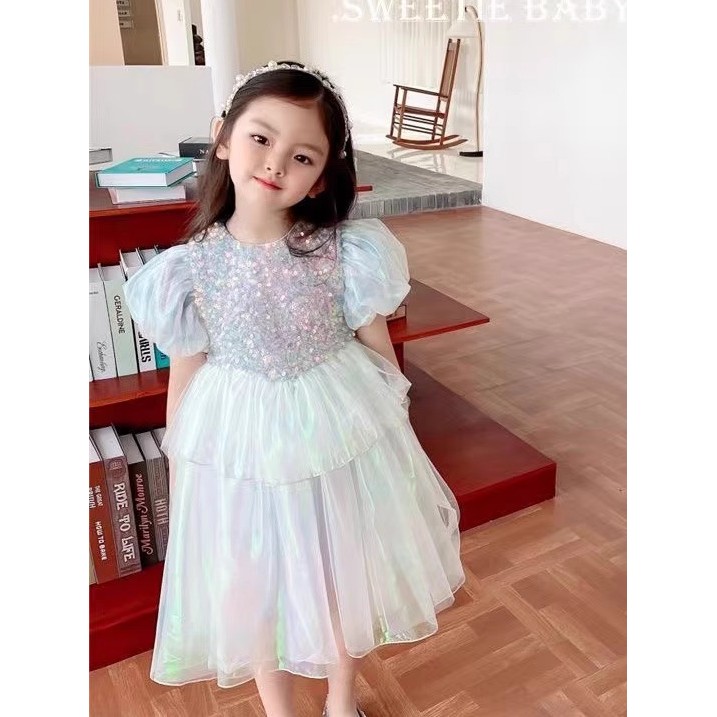 Cô Gái Mùa Hè Elsa Đầm Công Chúa Puff Tay Nàng Tiên Cá Đầm Niche Original Boutique Đầm Nàng Tiên Cá 