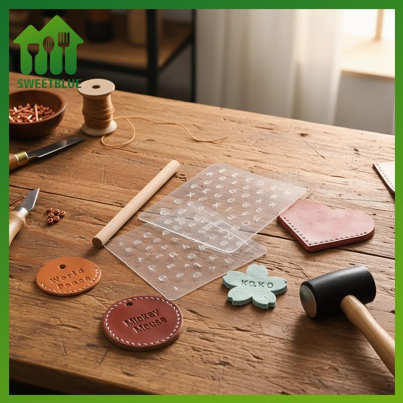 SWEET Leather Printing Stamping Tool 1 Bộ DIY Lettering Punch Translucent Kit cho Handmade Leather C