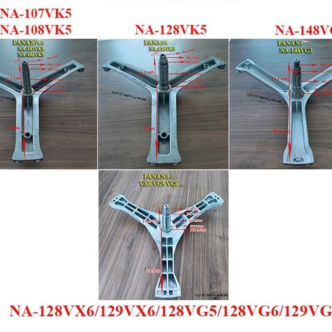Càng máy giặt PANA 7Kg NA-107VK5 8Kg NA-108VK5 NA-128VK5 NA-148VG3 VX6 VG6 Trục ba chạc Chảng 3 cửa 