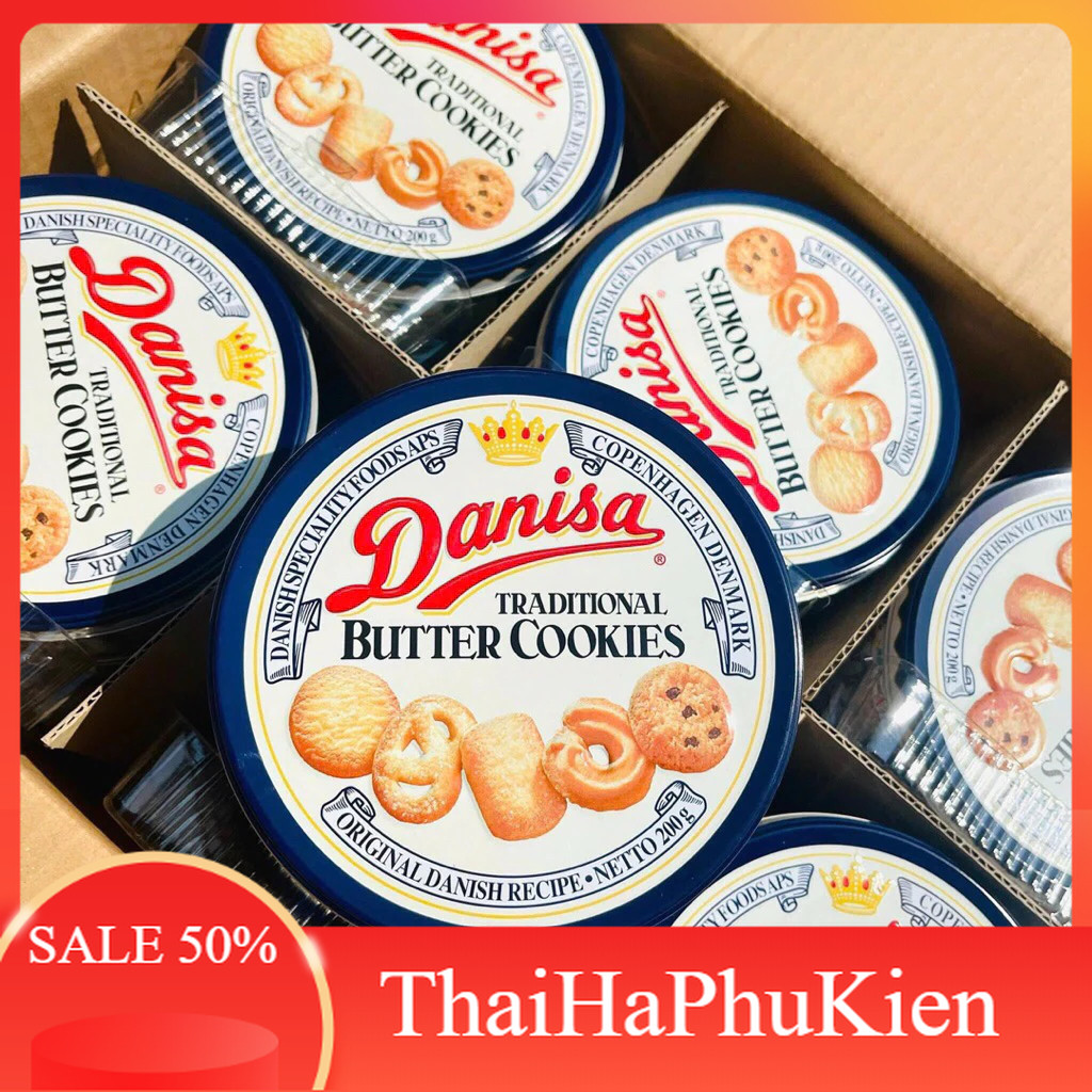 (Combo 6) Bánh lễ Danisa hộp thiếc 200g đủ màu Shop Thái Hà
