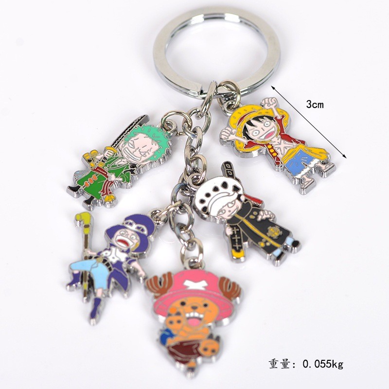 Vòng cổ hợp kim mô hình Zoro, Luffy, Chopper và Garo với mặt dây chuyền nhiều màu - 250U616