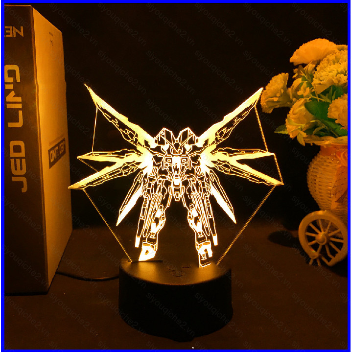 SV Mobile Suit Gundam Night Light Anime Acrylic 3d Đèn LED Từ Xa Sạc USB Hoạt Hình Chiếu Sáng Trang 
