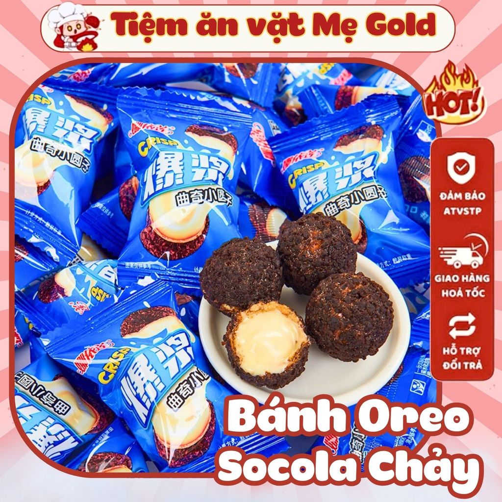 Bánh Oreo Socola Nhân Tan Chảy Mix Socola, Dâu Tây, Bánh Oreo Tan Chảy Nhân Sữa Chua, Shop Ăn Vặt Mẹ