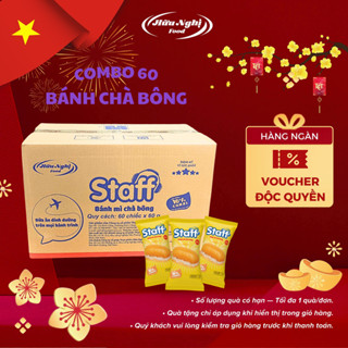  Combo 60 Bánh mì Chà bông Bánh mì Staff 60g thơm ngon tiện lợi cho bữa sáng  1 thùng  