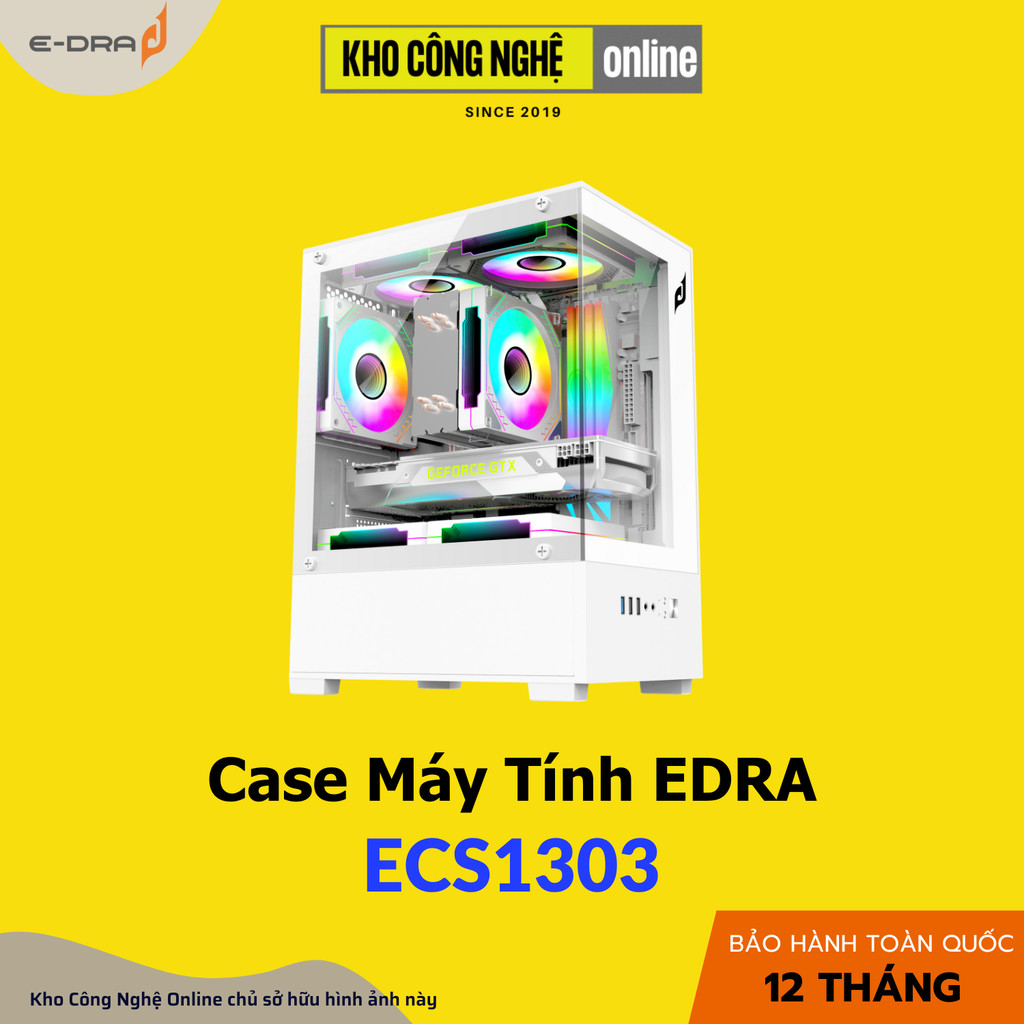 Vỏ Case máy tính EDRA ECS1303 - Trắng (Hàng Chính Hãng)