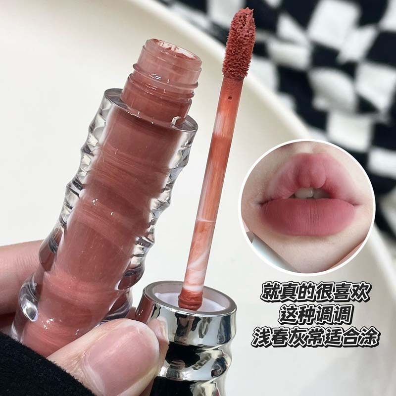 Kakashow Chọn kakashow Nhung Matte Lip Gloss Màu Sắc Phong Phú Rendering Nhung Mềm Mờ Son Môi Nữ Son