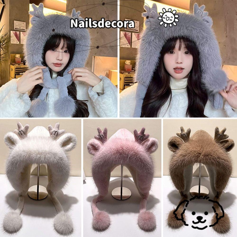 Mũ mùa đông NAILS nỉ nhung, ấm áp và thời trang, bảo vệ tai kawaii dành cho nữ
