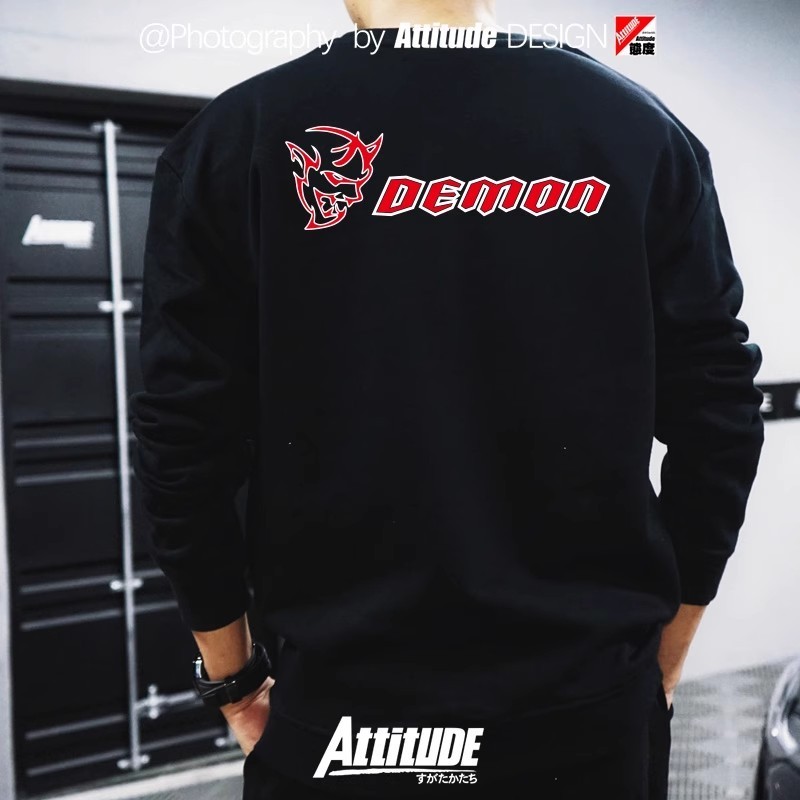 Áo nỉ cổ tròn mẫu Dodge Challenger Hellcat/Demon