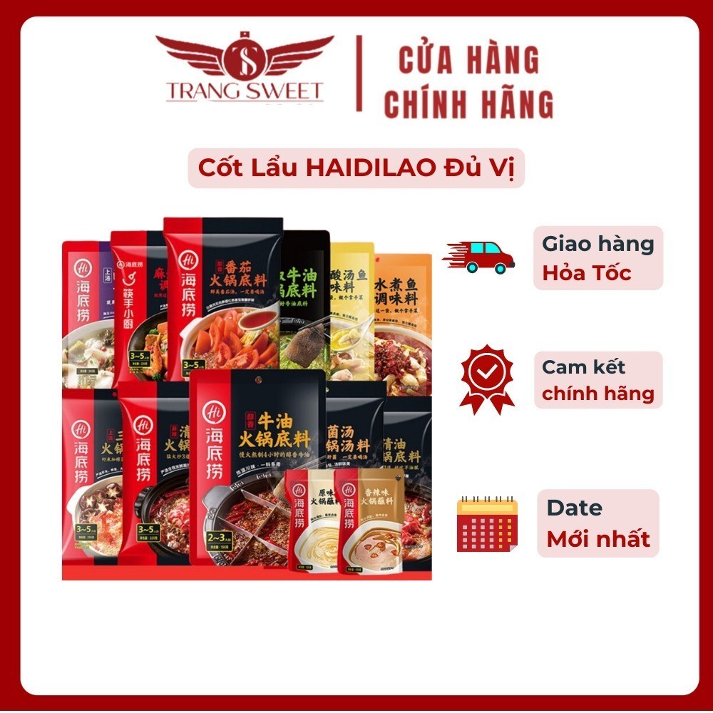 Cốt Lẩu HAIDILAO Đủ Vị Gia vị lẩu Haidilao Lẩu Thái Lẩu Tứ Xuyên Lẩu Nấm Lẩu Cà Chua