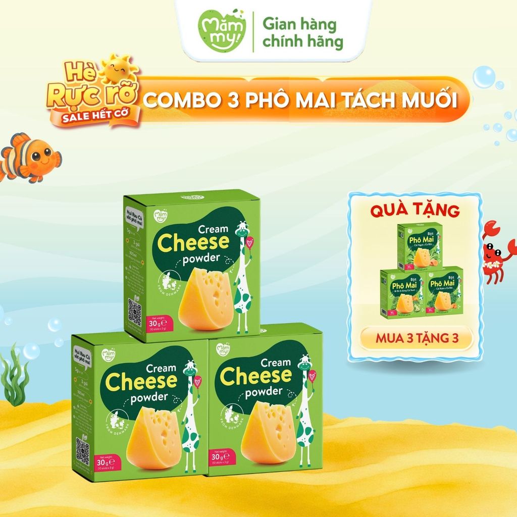 Bột phô mai tách muối Mămmy vị rau củ dùng cho bé từ 6 tháng tuối