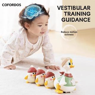 Đồ chơi gia đình vịt COFORDOS, Đồ chơi bò xoay âm nhạc ABS, Quà tặng Tummy Light Up Đồ chơi đi bộ cho bé