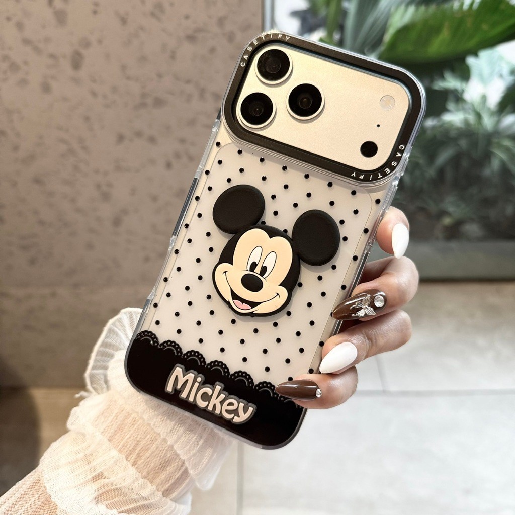 Ốp Lưng Iphone_Ốp Chấm Bi Đen Mickey_ oplunghandmade