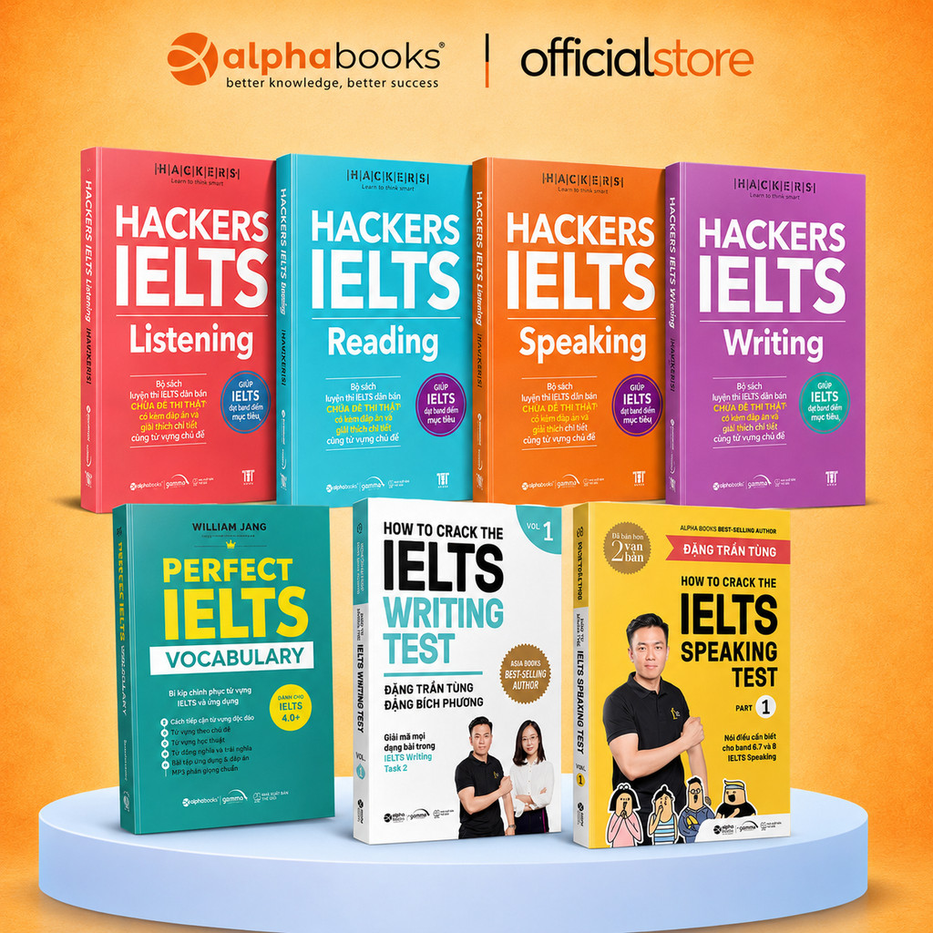 Sách - Lẻ/Combo Sách Hackers IELTS + How To Crack The IELTS + Perfect IELTS Vocabulary (Gamma Books)