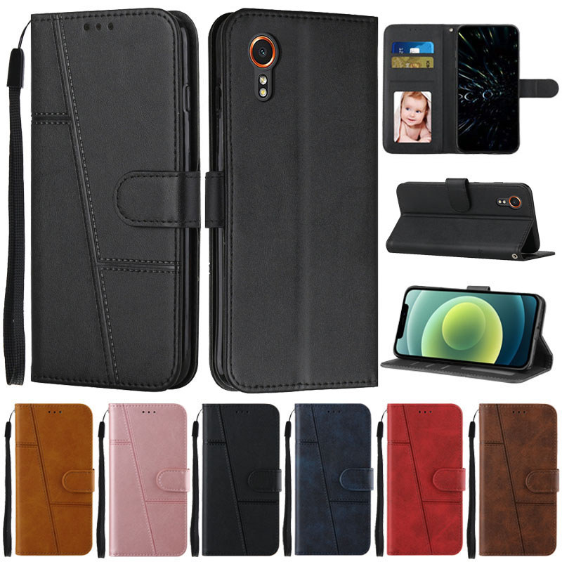 Dành Cho Samsung Galaxy XCover 7 Ốp Lưng Ví Lật Sách Dành Cho Samsung Xcover 7 SM-G556B Da Bảo Vệ Đi