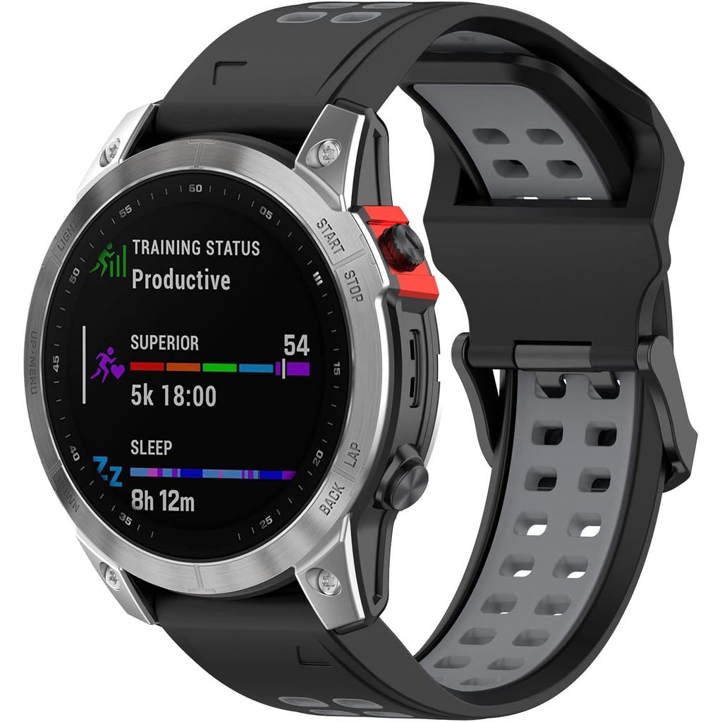 Tương thích với Garmin Fenix 7S Dây đeo năng lượng mặt trời Nam Nữ, Dây đeo đồng hồ thay thế bằng si
