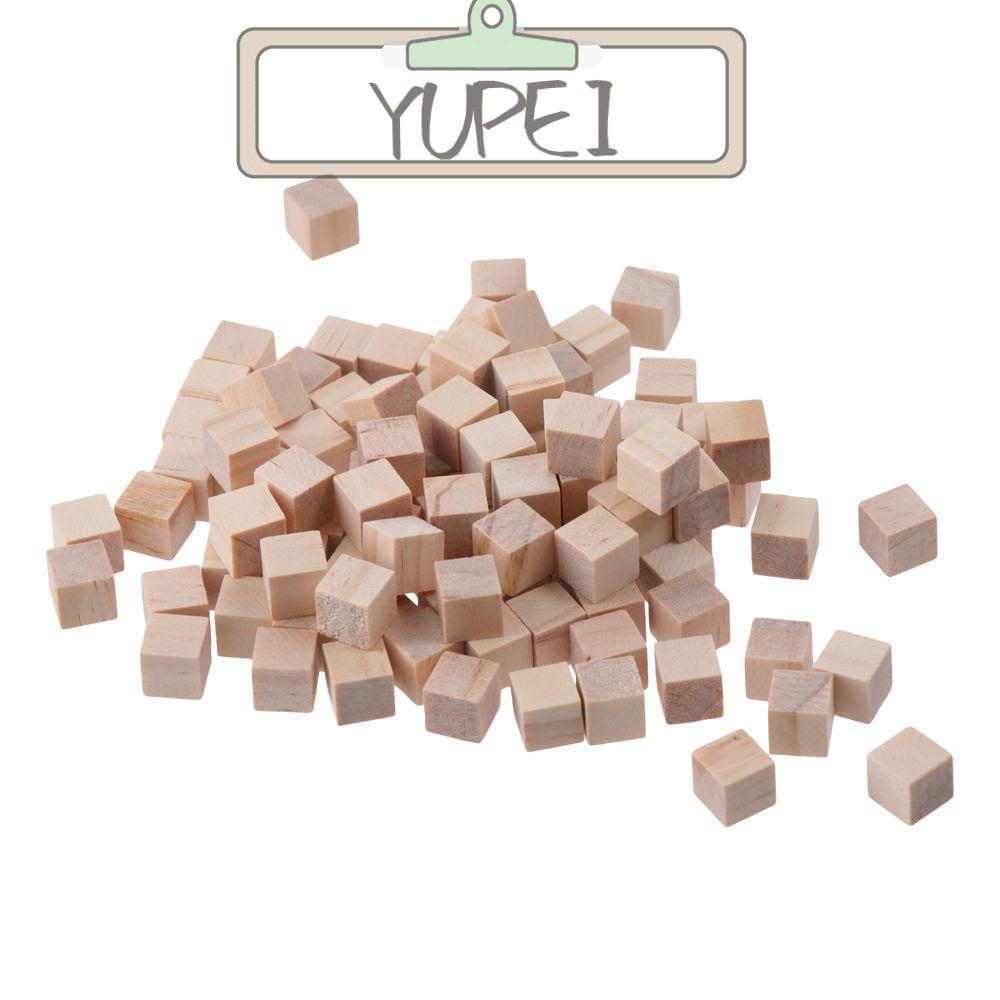 YUPEI 300 Khối Gỗ, Chất Liệu Gỗ Thông Màu Gỗ Khối Gỗ Trống Tự Nhiên, Vuông Mạnh Mẽ Và Chắc Chắn 1cm 