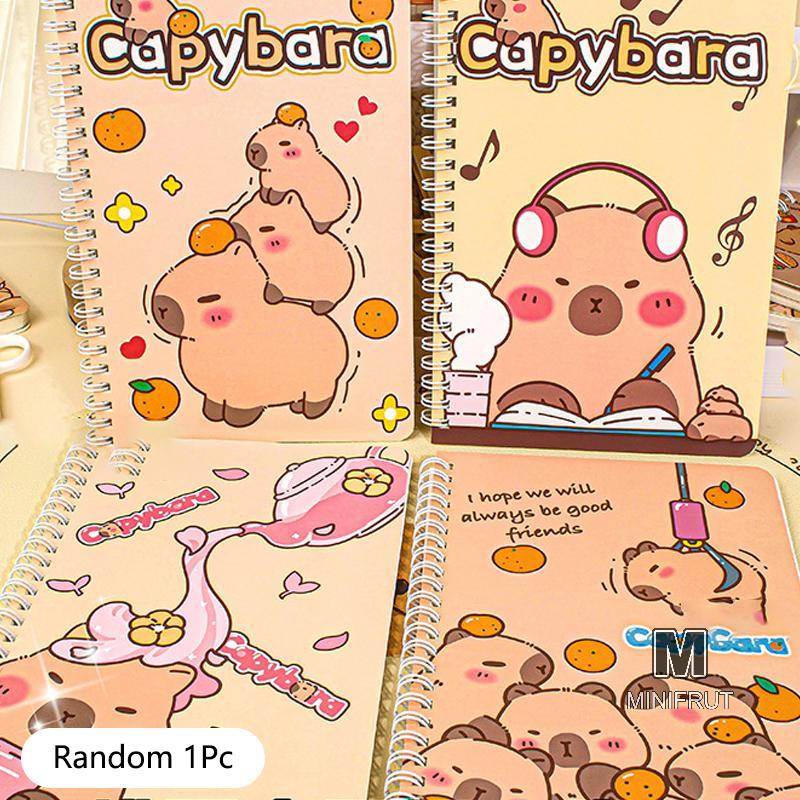 MINIFRUT] Máy tính xách tay chống nước dày thời trang Phim hoạt hình Capybara Line Circle Nhật ký dễ