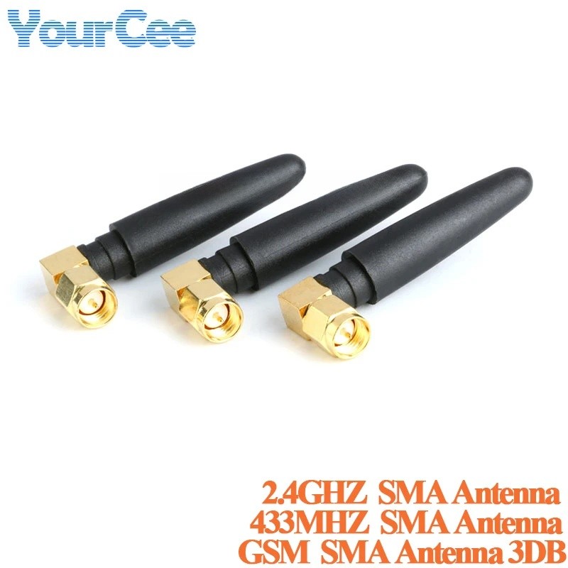 2 Cái / 1 GSM GPS 2.4G 433M Ăng Ten Không Dây Omni 50 Mm Ăng Ten Vô Tuyến SMA Nam Góc Phải 3dBi Tăng