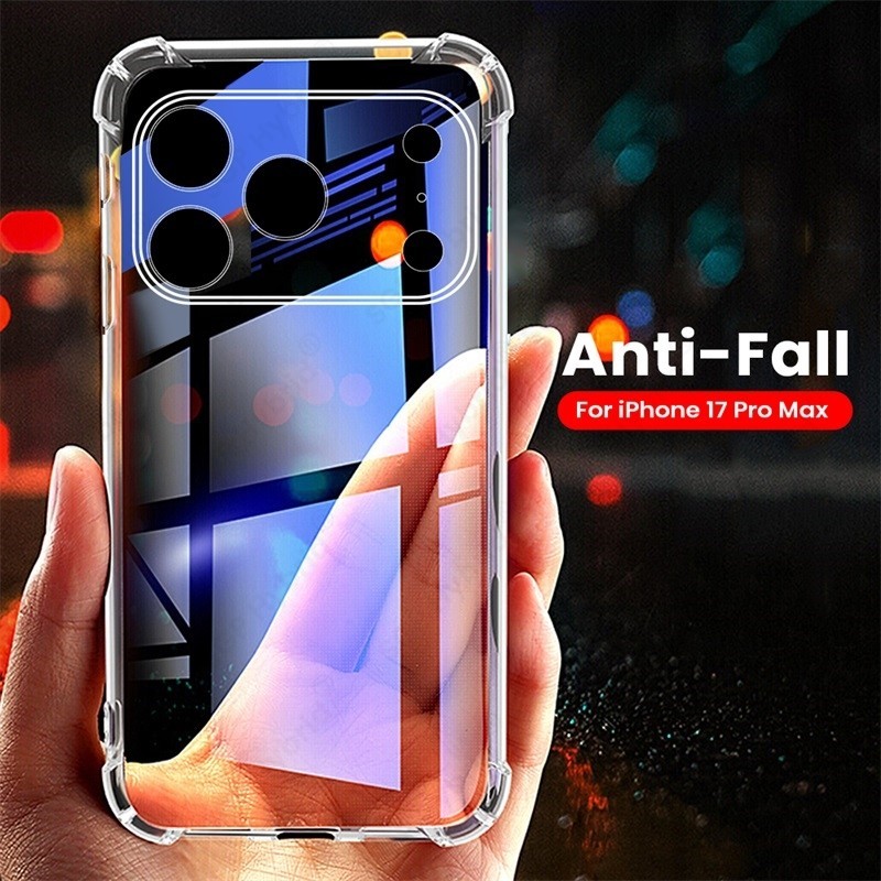 Ốp lưng i17 Chống rơi trong suốt TPU pha lê mềm cho iPhone 17 Pro Max Chống sốc không khí Coque trên
