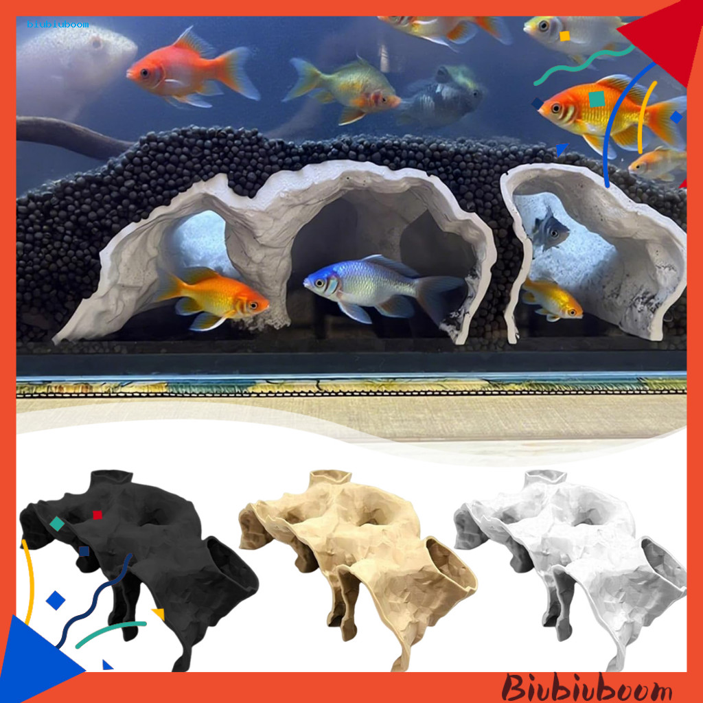 BIU _ Trang trí bể cá Góc nhìn Hang động bể cá 3d In hình cá Nơi ẩn náu Bể cá Hang động Pleco tự nhi