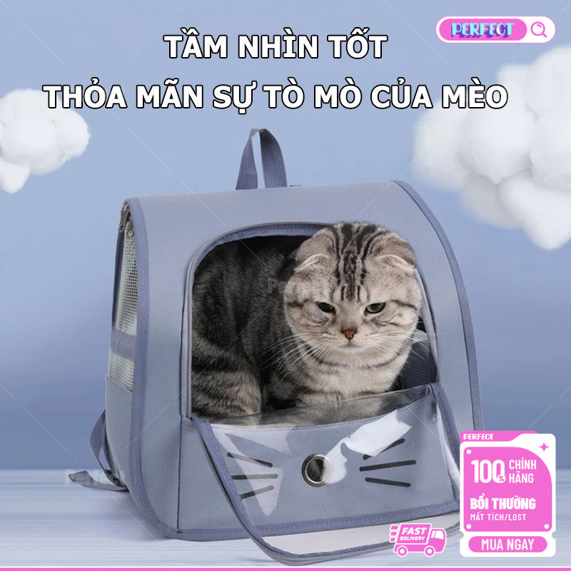 😻Balo mèo Balo cho chó mèo vải thoáng khí Luna Túi vận chuyển chó mèo Pet Bag Balo Phi Hành Gia balo