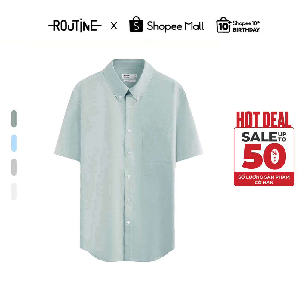  Áo Sơ Mi Nam Tay Ngắn Oxford Form Fitted - Routine 10S25SHS002 