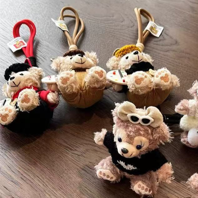 Cute Bear Bee Puppy Plush Doll Bag Accessories Jewelry Schoolbag Pendant Keychain Decoration oPvS