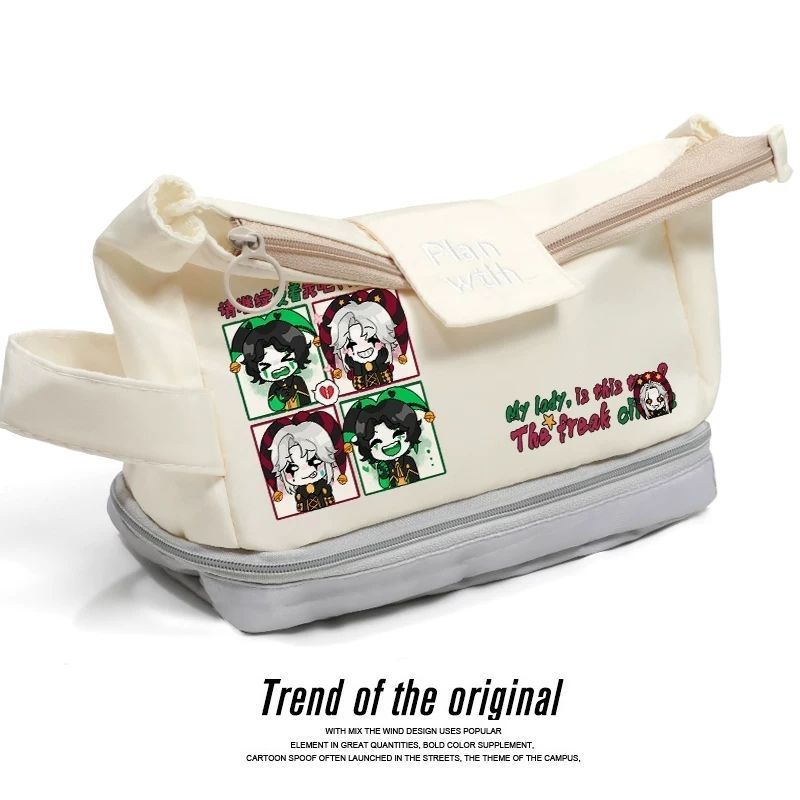 Pierrot the Freak Circus Grotesque Circus Piero Hộp đựng bút chì sinh viên Túi đựng và văn phòng phẩ