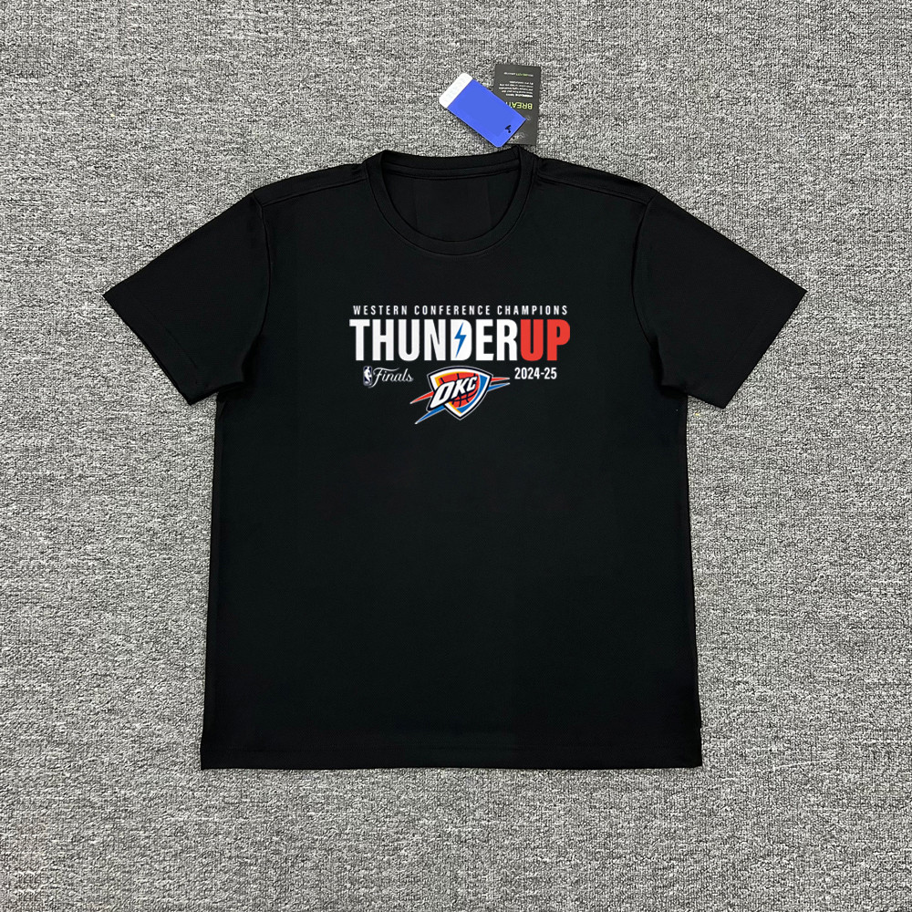 Bộ đồ tập bóng rổ NBA 2025 cho đội Thunder, phong cách Mỹ, thoáng khí, chụp ngắn tay