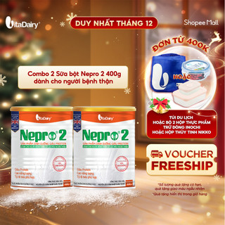  Combo 2 Sữa bột Nepro 2 400g dành cho người bệnh thận - VitaDairy 
