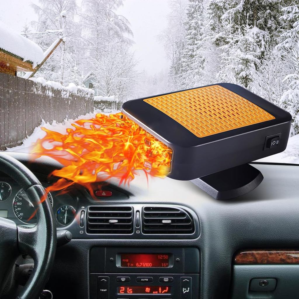 Máy sưởi ô tô di động được nâng cấp, sưởi ấm và làm mát nhanh, Máy sưởi ô tô và máy phóng đại nhanh 12V, Cắm đèn ô tô, Tấm chắn gió quạt ô tô cho xe Ô tô SUV