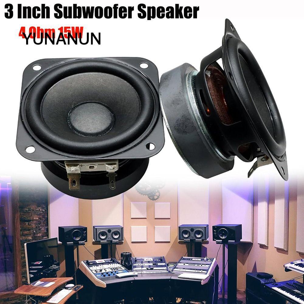 Loa siêu trầm YUNAUN, Loa trầm vuông 2 inch 3 inch Nắp lồi Bass, Loa từ tính kép 4 Ohm 15W Loa kệ sá