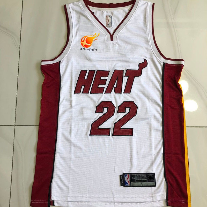 Áo thun nam JOCELN Thêu tinh tế Miami Heat 22 Jimmy Butler Hardwood Classics Jersey-White