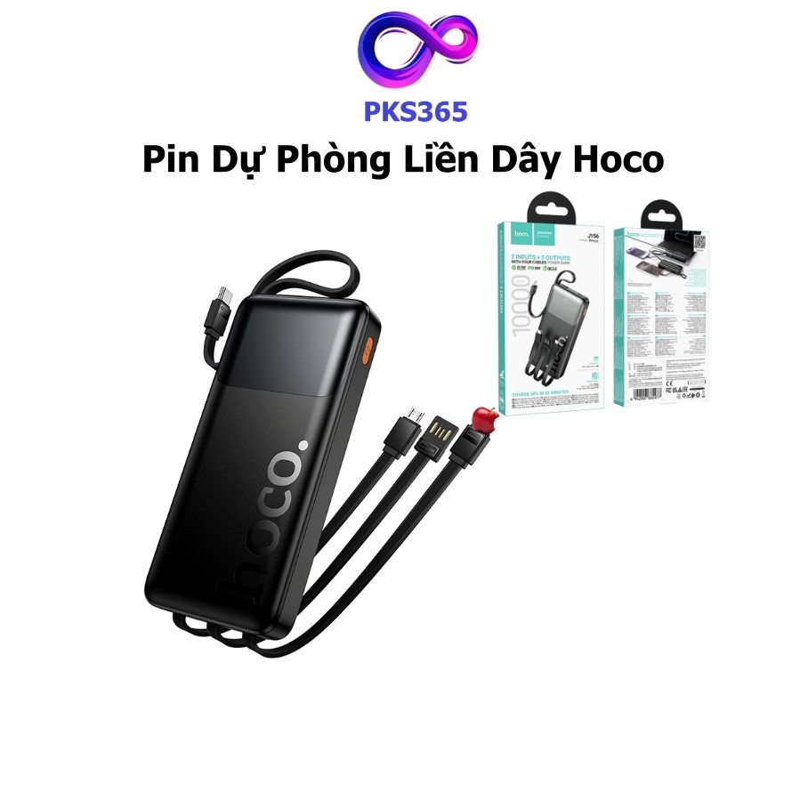Sạc dự phòng Hoco J156 J156A TypeC PD 20W & USB-A QC 3.0 22.5W, Kèm 4 Cáp sạc in/out PKS