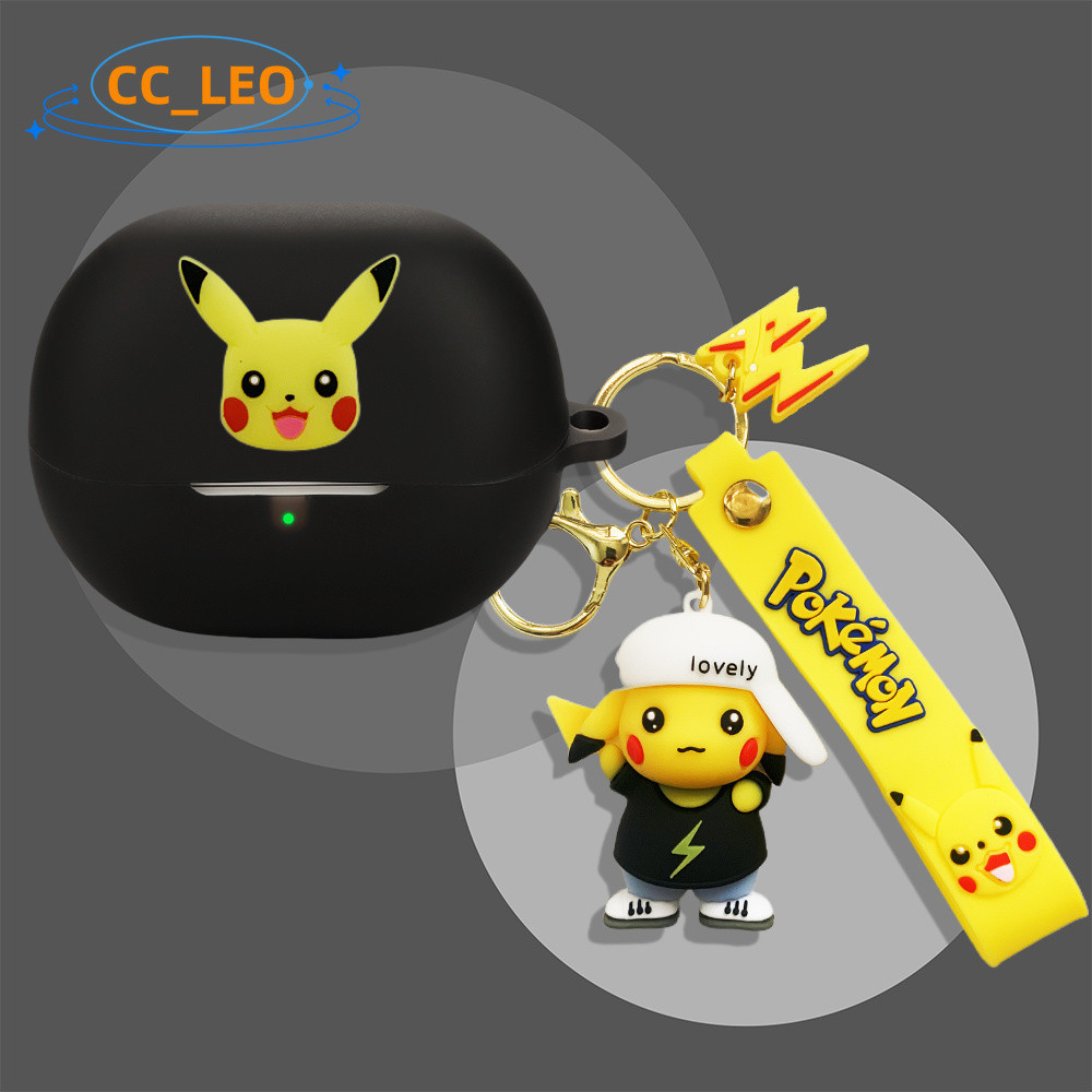 for QCY MeloBuds N50 Case Silicone Soft Case Cute Keychain Cartoon Pendant Suitable for QCY MeloBuds