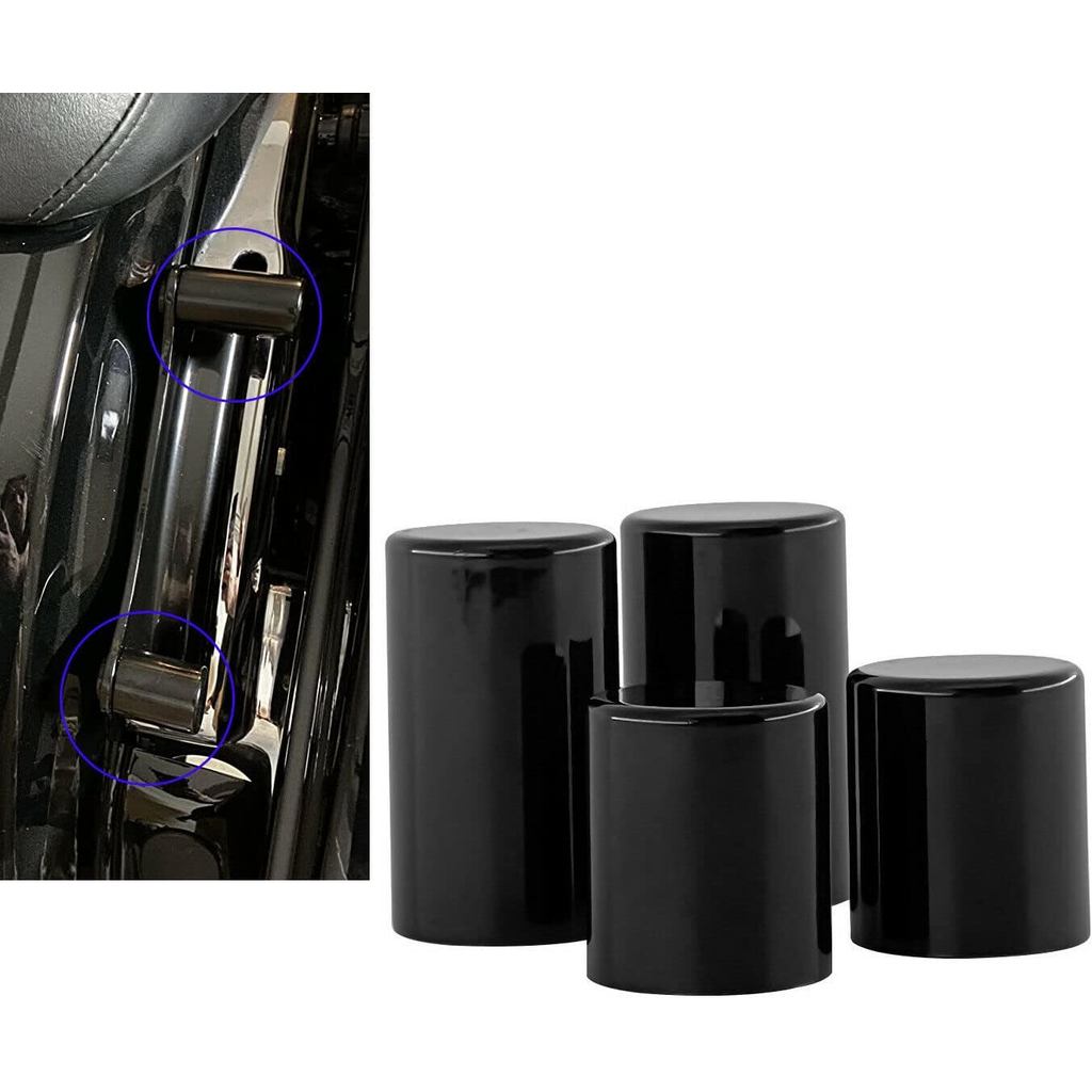 Gloss Black Sissy Bar Rack 4 điểm Docking Hardware Covers Kit Phù hợp cho Harley Touring Street Glid